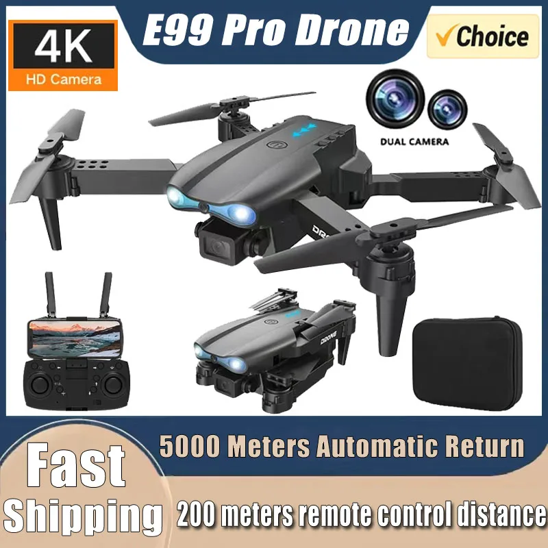 Diy Drone Electronics - โดรนรุ่นใหม่ E99Pro RC 4K ระดับมืออาชีพ พร้อมกล้องมุมกว้างคู่