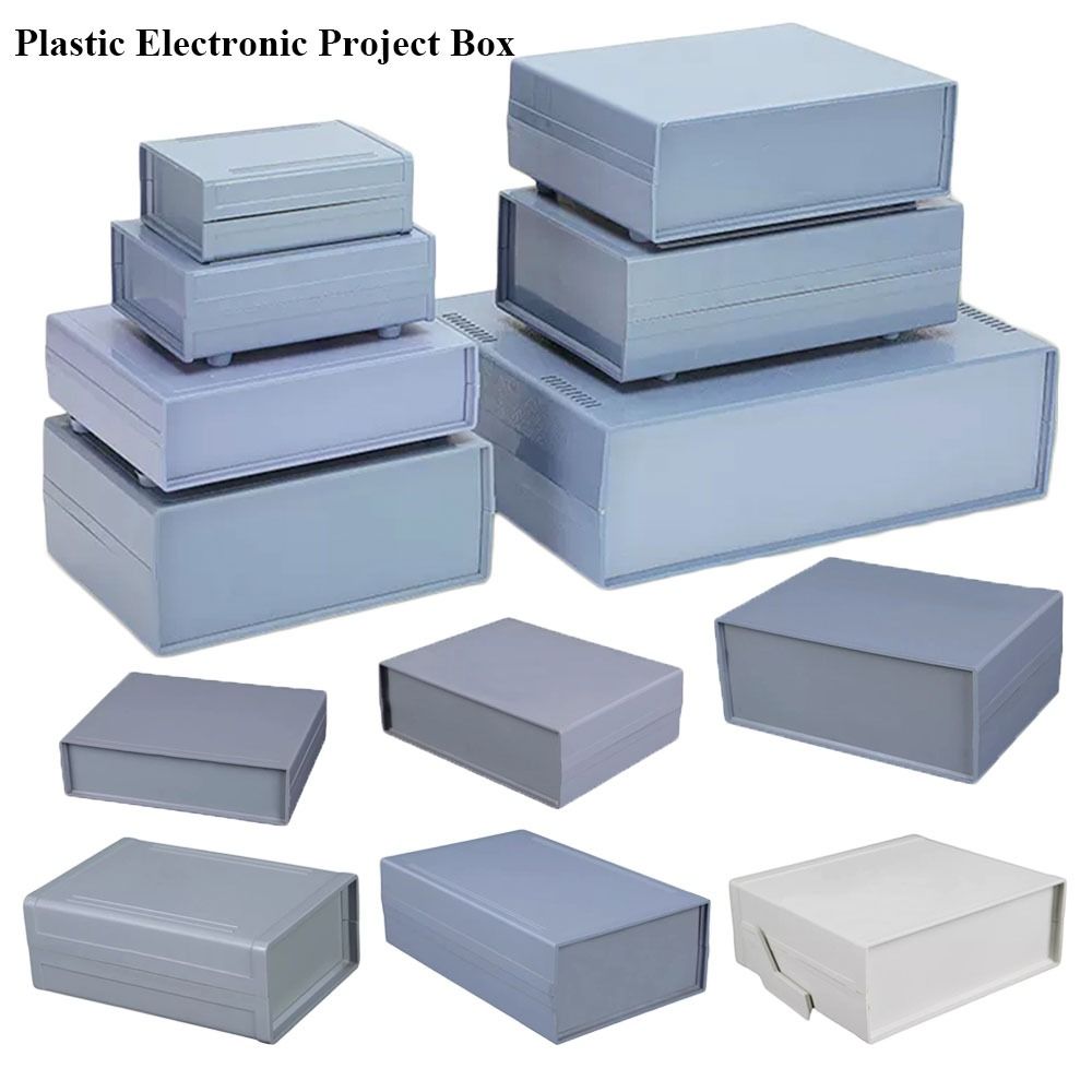 Diy Box Electronics Mall - อุปกรณ์กล่องเชื่อมต่อไฟฟ้าแบบ DIY พลาสติกกันน้ำสีเทาอุปกรณ์กล่องหุ้มอุปกรณ์อิเล็กทรอนิกส์อิเล็กทรอนิกส์แบบทำจากพลาสติก