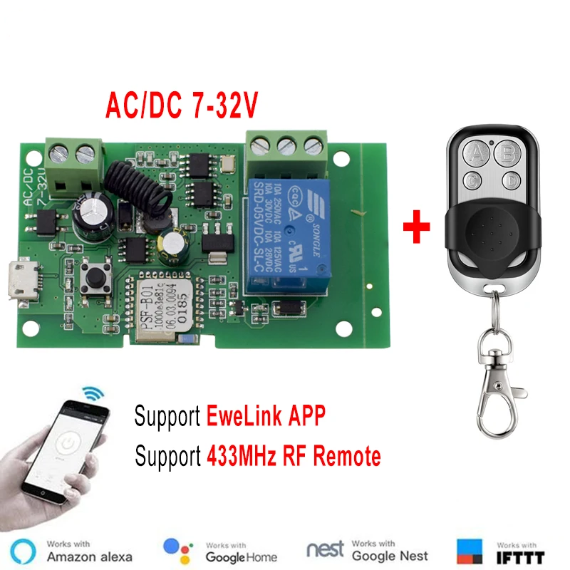 Relay Module 5V - Ewelink AC/DC 5V 7 V-32 V