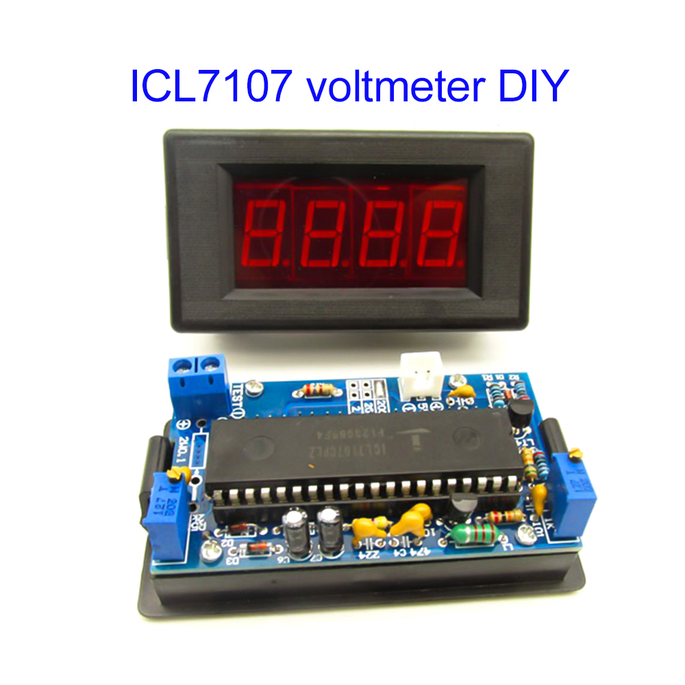 Diy Electronics For Beginners - ชุดอุปกรณ์วัดแรงดันไฟฟ้า ICL7107 สำหรับงาน DIY โมดูลวัดแรงดันไฟฟ้าดิจิตอล DC