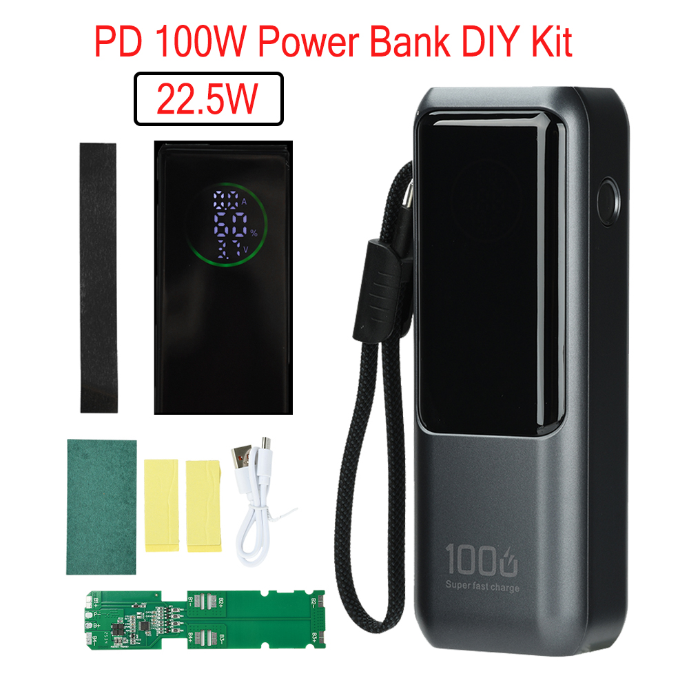 Diy Electronics For Beginners - ชุดพาวเวอร์แบงค์ชาร์จเร็ว PD 100W พร้อมแบตเตอรี่ 21700 จำนวน