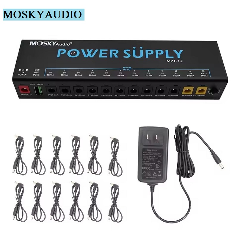 Diy Guitar Electronics - MOSKY MPT-12 กีตาร์แหล่งจ่ายไฟ 12 เอาต์พุต DC